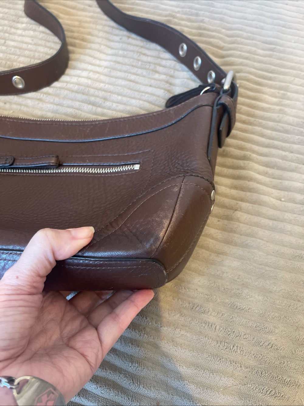 Coach Brown Leather Shoulder Bag - Picture 4 of 11